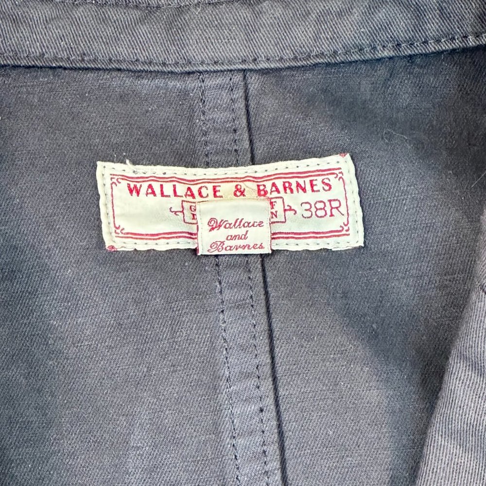 Wallace and Barnes Chore Blazer Slim Fit Cotton Linen Blend Navy Blue Size - Picture 8 of 12